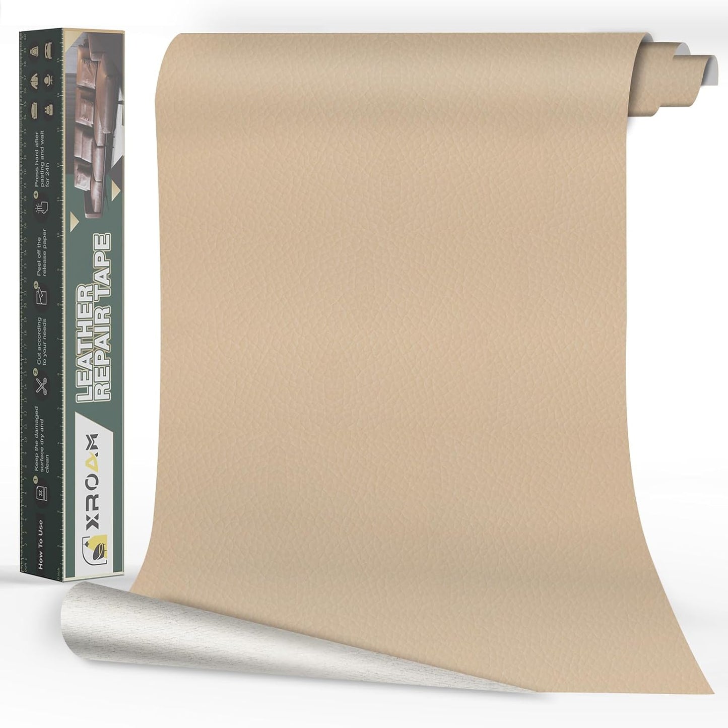 Leather Repair Tape, 23.6x79 inch Leather Patches for Furniture, Self Adhesive Leather Repair Patch for Sofas, Couches, Leather Covers, Seats, Chairs, Vinyl Repair Tape Beige