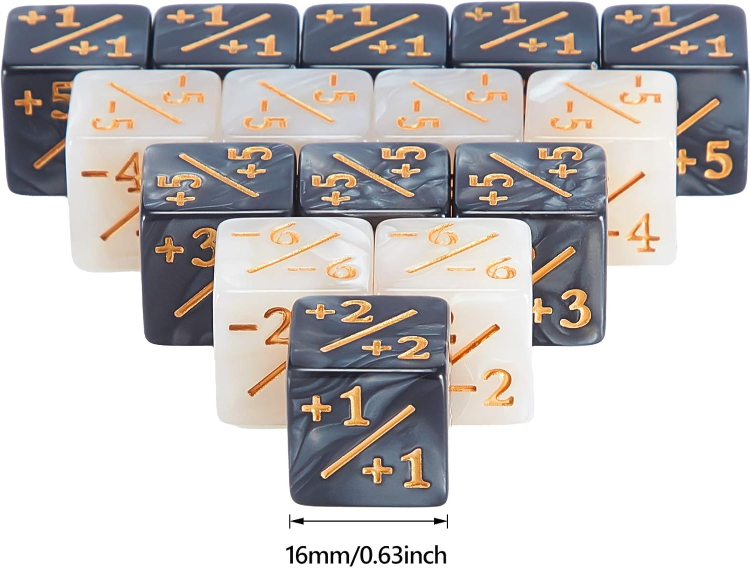 Sumind 24 Pcs Magic Life Counter Dice -1/+1 Counters Commander Buff Tokens 6 Sided Dice Loyalty Life Gifts Compatible with MTG CCG TCG Cards Gaming Accessory (Charming Style)