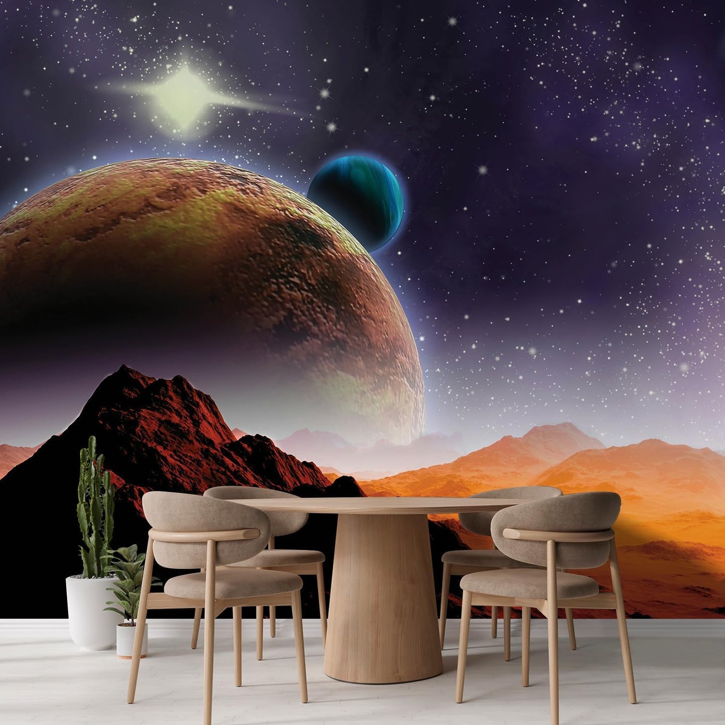 wall26 Peering into a Vibrantly Colored Space Wall Mural, Removable Sticker, Home Decor - 108x120 inches