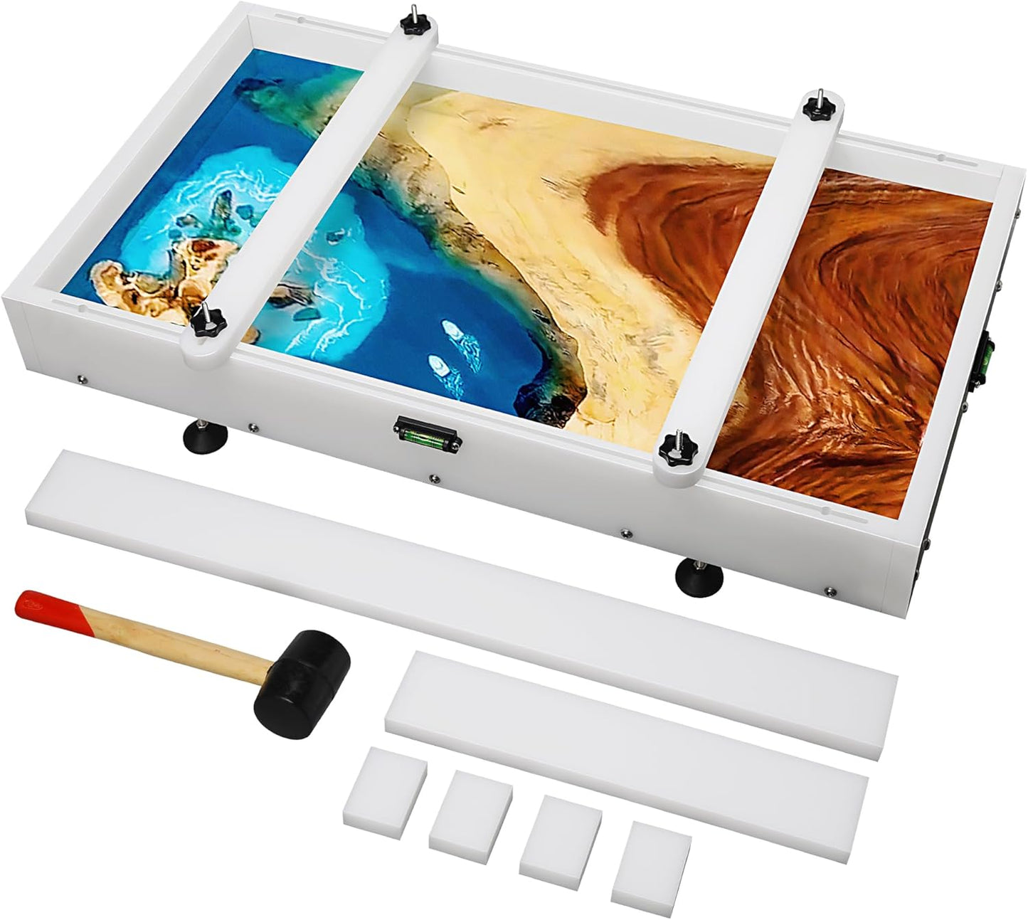 Large Reusable Epoxy Resin Mold 18×12×3 Adjustable Clamping System – Ideal Resin Molds for Coffee Tables, Trays, Cutting Boards & DIY Projects