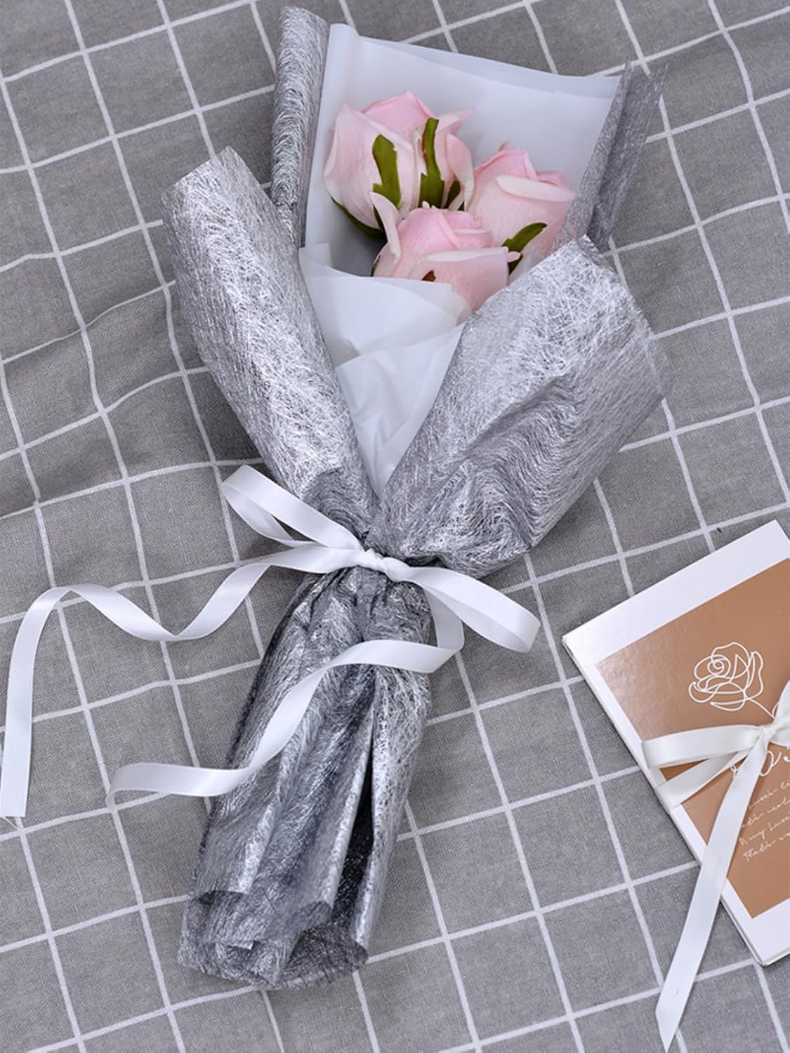 3/8" x 100 Yards White Polyester Satin Ribbon Single Faced Bulk Fabric Ribbons for Gift Wrapping, Crafting and DIY Projects, Scrapbooking, Bows and Card Making