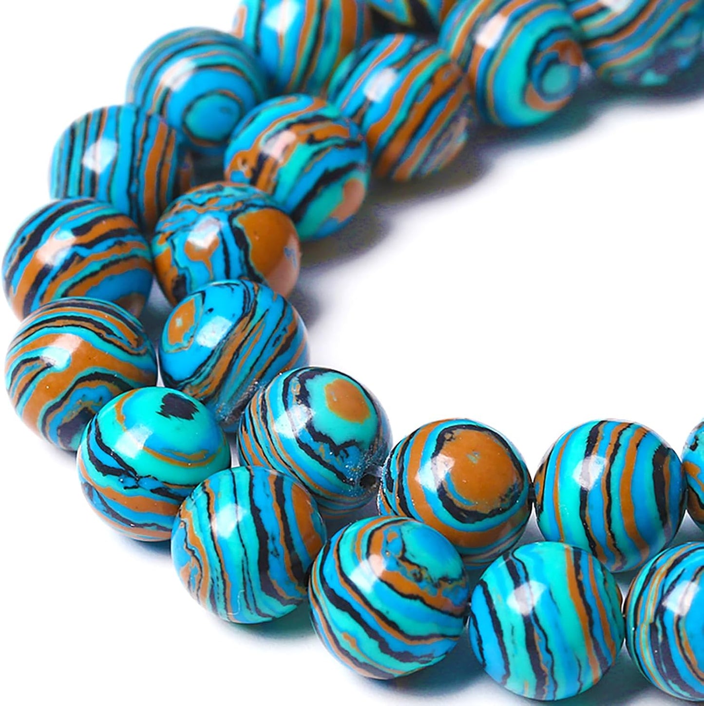 4MM Blue Malachite Beads Natural Stone Energy Healing Beads Round Loose Beads for Jewelry Making Bracelet 180pcs 2 Strands 32"
