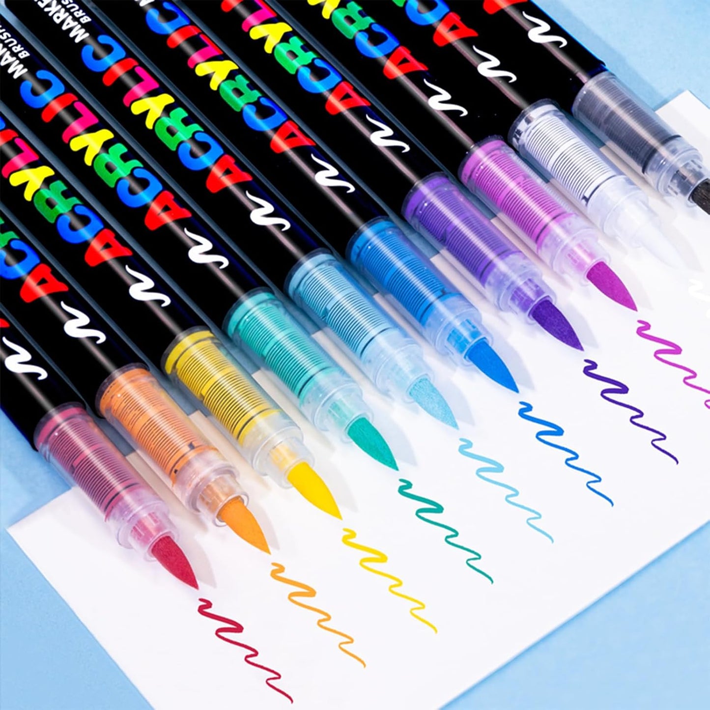Guangna Acrylic Paint Markers,120 Colors with Direct-Liquid Ink Control System, Professional-Grade Paint Pen for Rock Painting, Canvas, Glass, Plastic, Fabric & Creative Crafts
