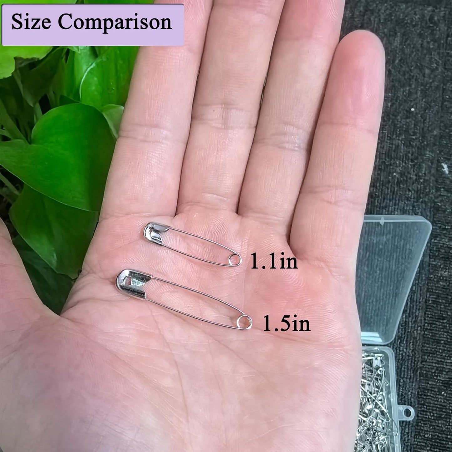 Safety Pins, 600PCS-1.5Inch Small Safety Pins, Rust-Resistant Nickel Plated Steel, Sharp Edge Safety Pin for Clothes, Sewing, Arts & Craft, 38mm Decorative Safety Pins (Silver), UR-28