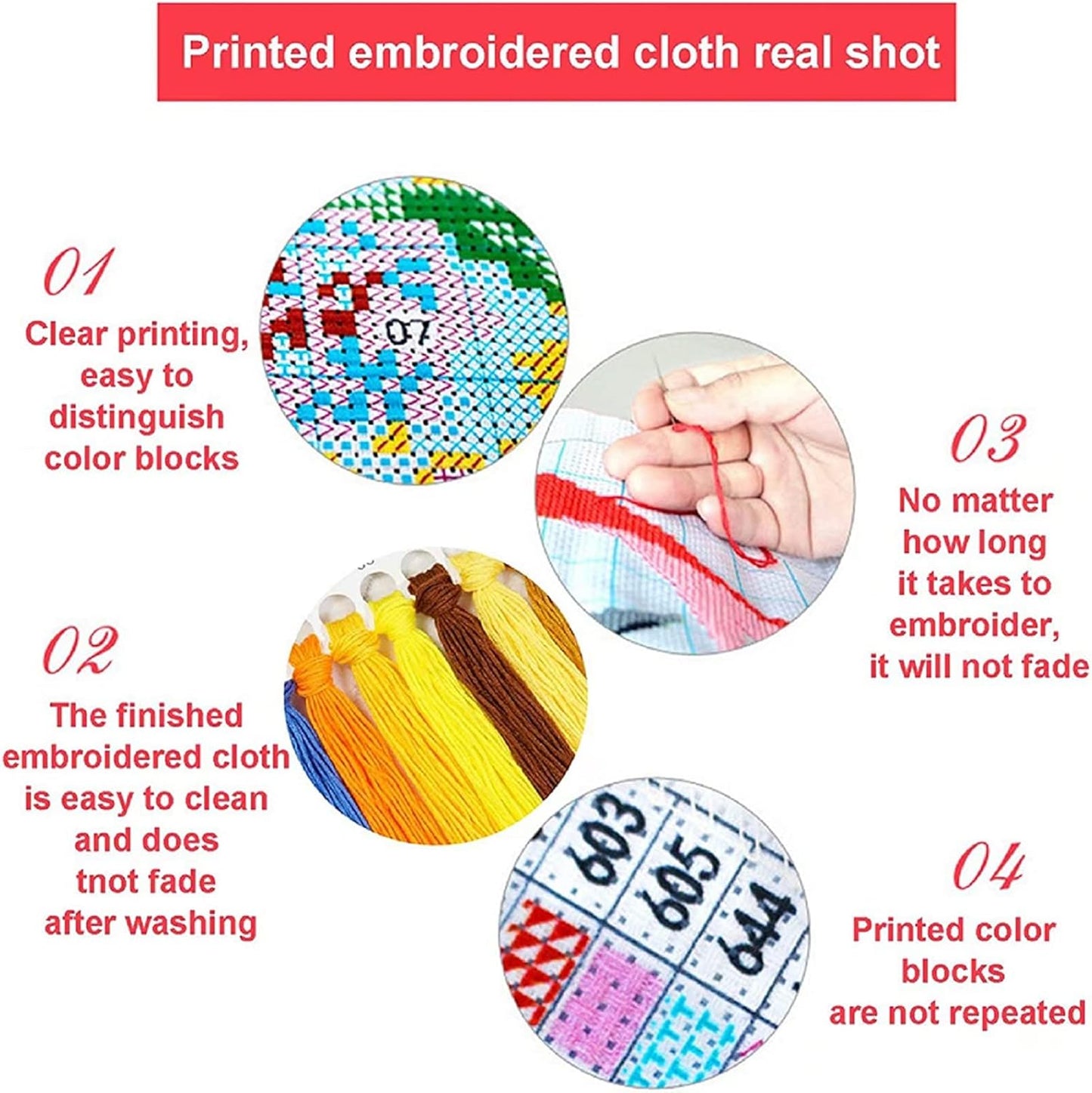 Foxdiviy Stamped Cross Stitch Kits Full Range of Embroidery Needlework Starter Kits for Beginners Adults 11CT Embroidery Patterns Art Crafts DIY Needlepoint Kits-Sunrise Wolf 16x20 inch