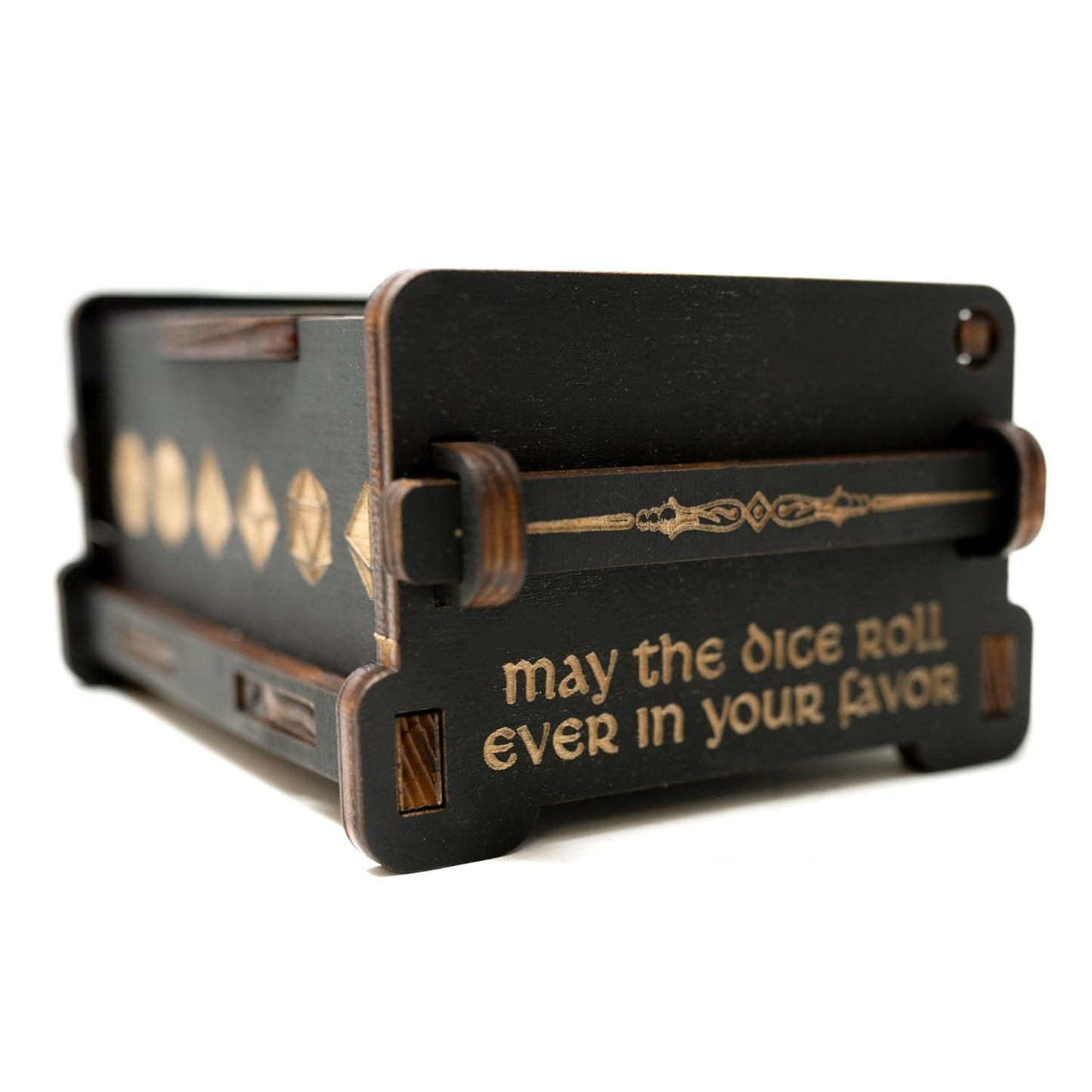 Dice Box - BLACK - 6x4x3 Also holds jewelry and great for desks and desk top items (Monk)