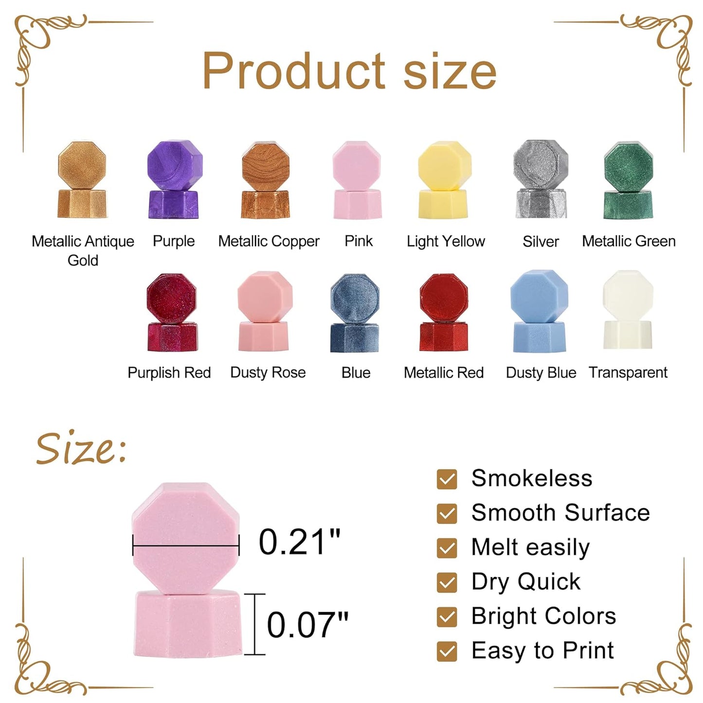 Yoption 360Pcs Dusty Pink Sealing Wax Beads, Sealing Wax Kit for Wax Seal Stamp, Hexagon Wax Seal Beads with 4Pcs Tea Candles and 2 Wax Seal Spoon