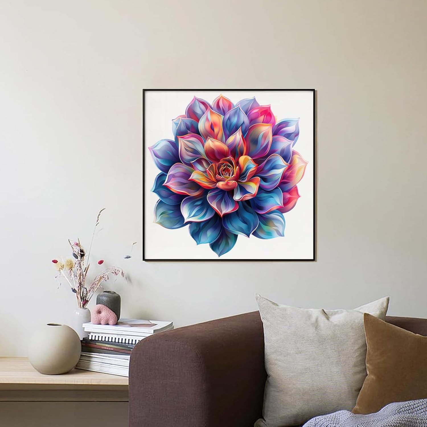 Wooden Puzzles for Adult, Flower Succulent Puzzle for Girl, Challenging Puzzle, 200 Piece Luxurious Shaped Wooden Puzzles for Adults, Family Game 11.2 * 15.9in