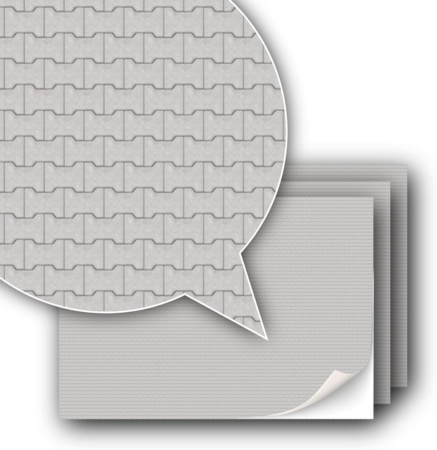 3 Sheets Self-Adhesive Decorative Film Paving Stones and Surfaces for Model Making in Scale 1:87 Scale H0 (UK: 3.5 mm Scale) (Double Composite Paving)