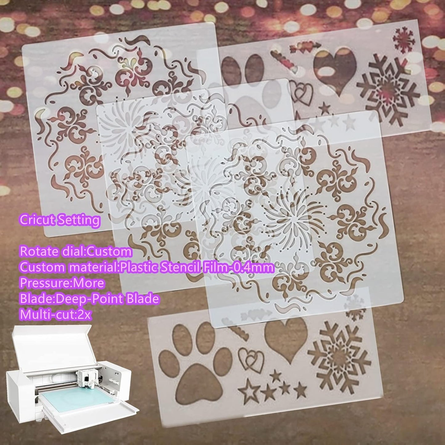 BANLTRE Mylar Craft Stencil Sheet, 12×24" Blank Template Acetate for Cutting Designs,Paper Tube Packaging (7.5 mil,8 Sheets)