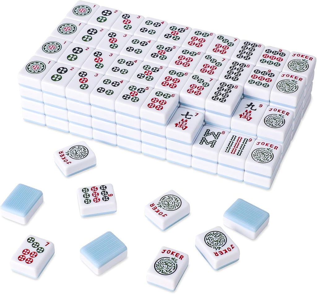 American Mahjong Tile Set with 166 Blue Back Tiles (1.2”, Tiles Only)