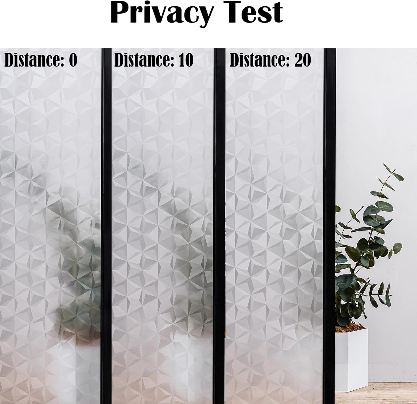 Niviy 3D No Glue Static Cling Window Films Privacy Cut Glass Window Sticker for Bathroom Office Kitchen Window Decor 11.8"x 78.7", Frosted