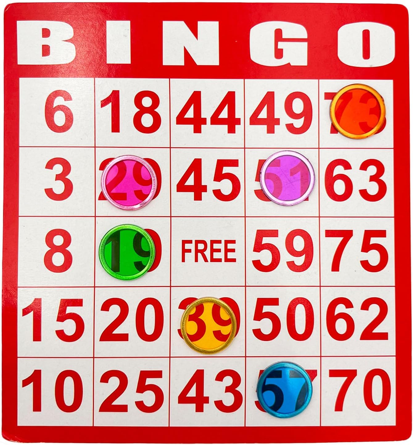 500 Pieces 6 Color Magnetic Transparent Bingo Counting Chips with Metal Edge