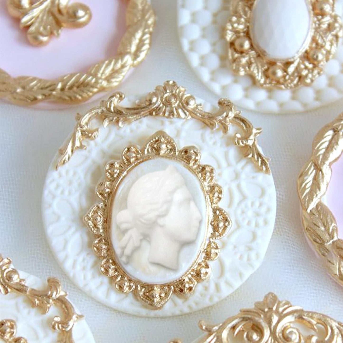 Art Molds for Polyclay Air Dry Clay Plaster Epoxy Resin Fondant Cake Decor Baroque Scrolls