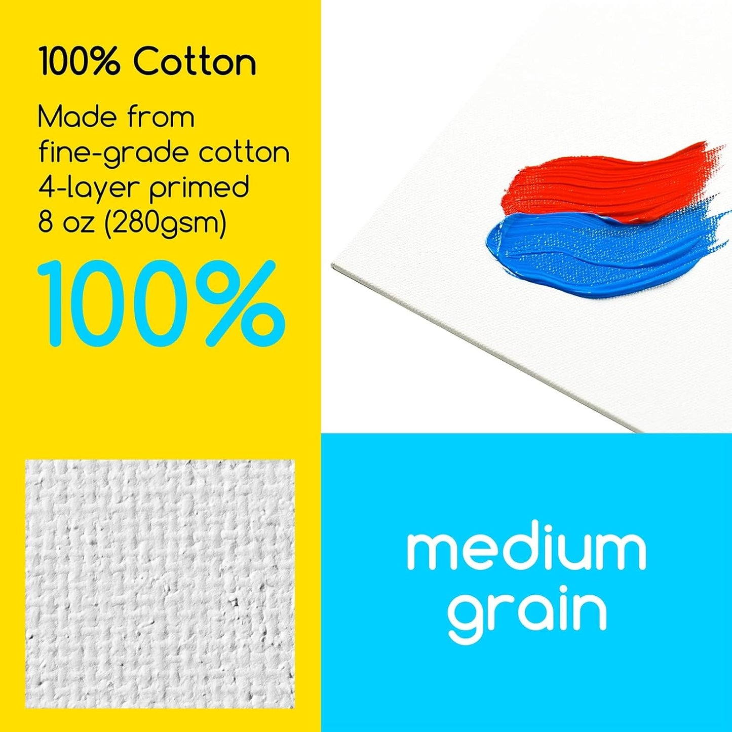MEEDEN 24-Pack 100% Cotton Canvas Boards for Painting - 5x7'' Blank Canvas Panels for Oil & Acrylic Painting, Ready to Paint Art Supplies for Professional Artists, Students