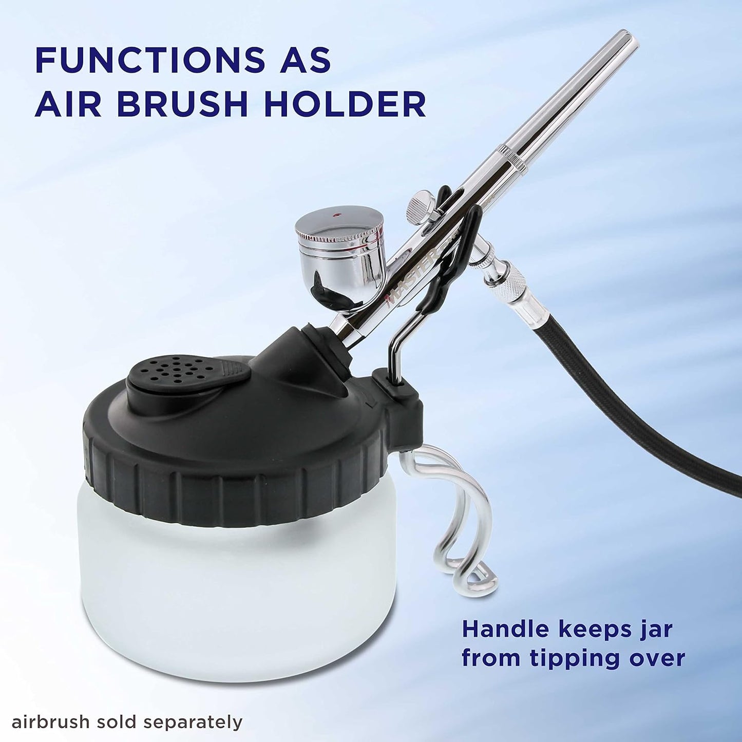 Master Airbrush 13 Piece Airbrush Cleaning Kit - Glass Cleaning Pot Jar with Holder, 5 pc Cleaning Needles, 5 pc Cleaning Brushes, 1 Wash Needle, & How to Link Card