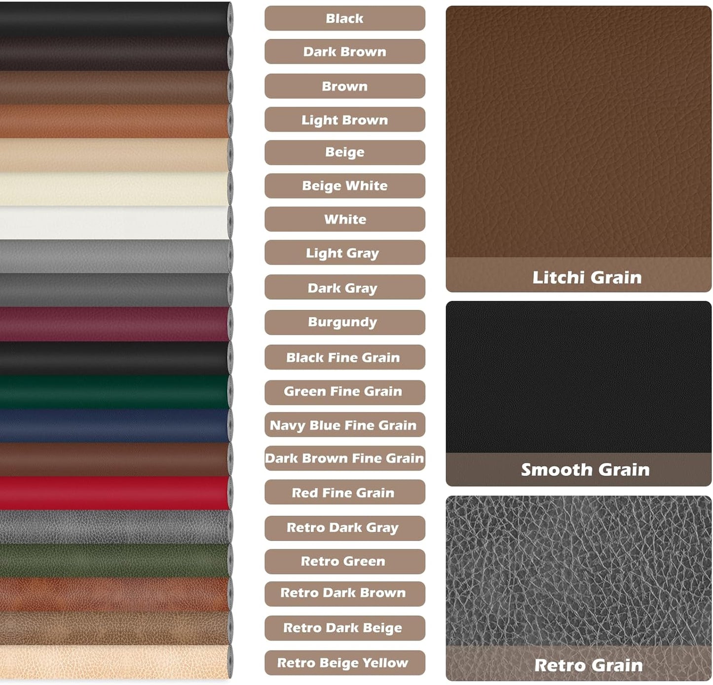 Leather Repair Tape, 16x79 inch Leather Patches for Furniture, Self Adhesive Leather Repair Patch for Sofas, Couches, Leather Covers, Seats, Chairs, Vinyl Repair Tape Retro Dark Gray