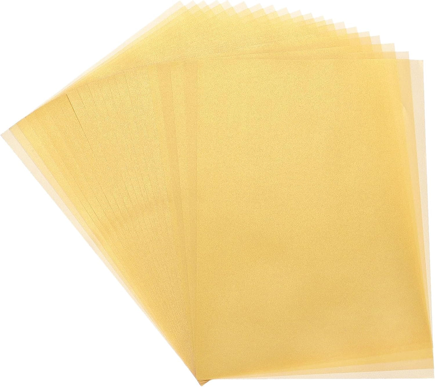 MECCANIXITY Colored Vellum Paper, 40 Sheet Gold Transparency 8.3" x 5.9" Printable Vellum Paper, Translucent Vellum Sheets for Printing Wedding Invitations Ink Jet Laser Printer