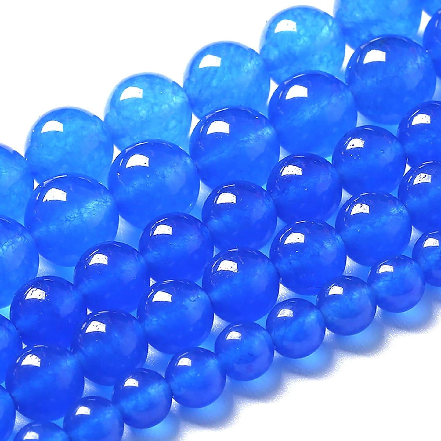 4MM Natural Purplish Blue Chalcedony Stone Beads Crystal Energy Round Loose Beads for Jewelry Making Bracelet 180pcs 2 Strands 32"