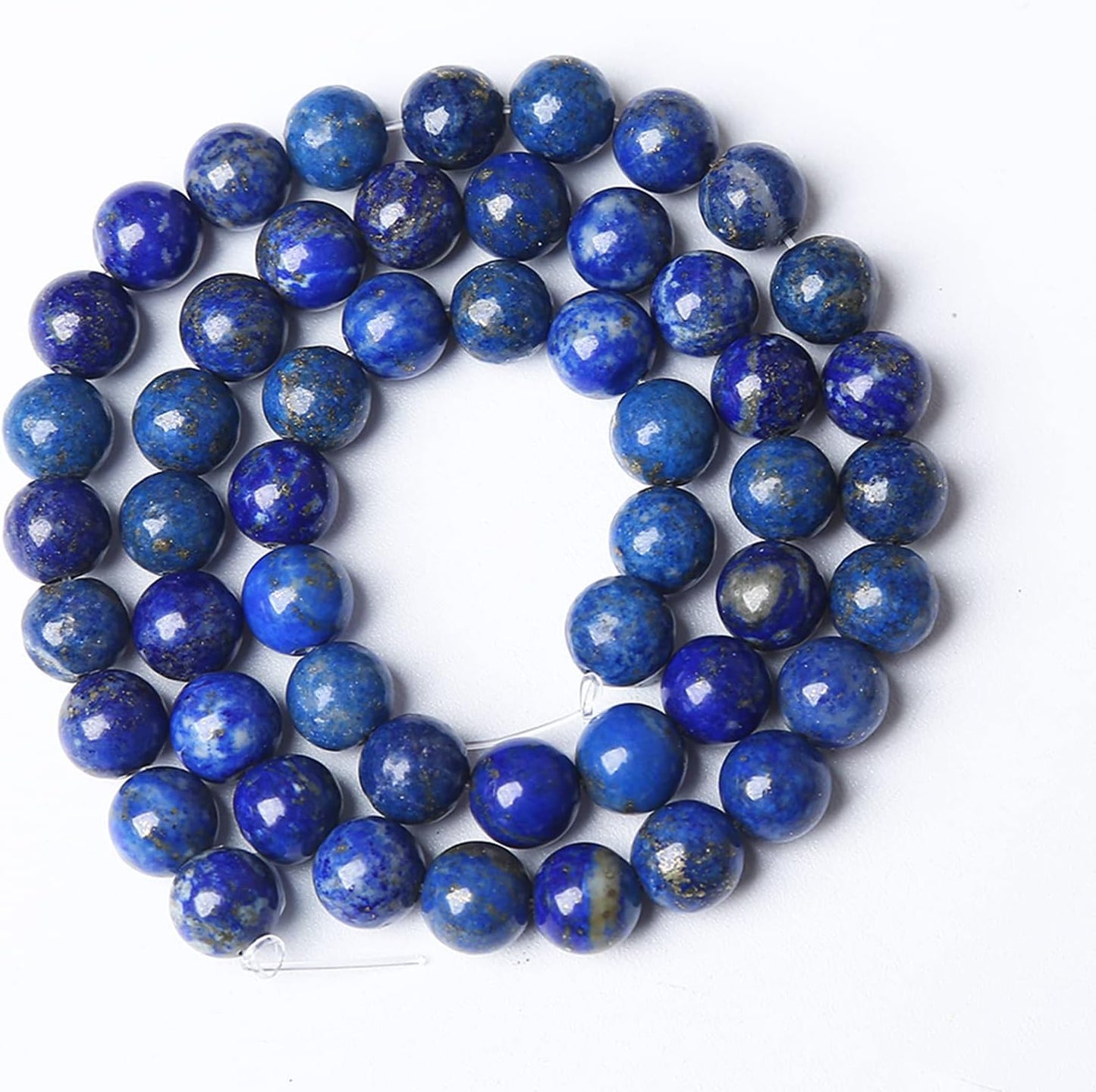 8mm 90PCS AAA+ Natural Lapis Lazuli Gemstone Beads Round Loose Stone Beads for Jewelry Making DIY Bracelets Necklace Earrings 32" 2 Strands
