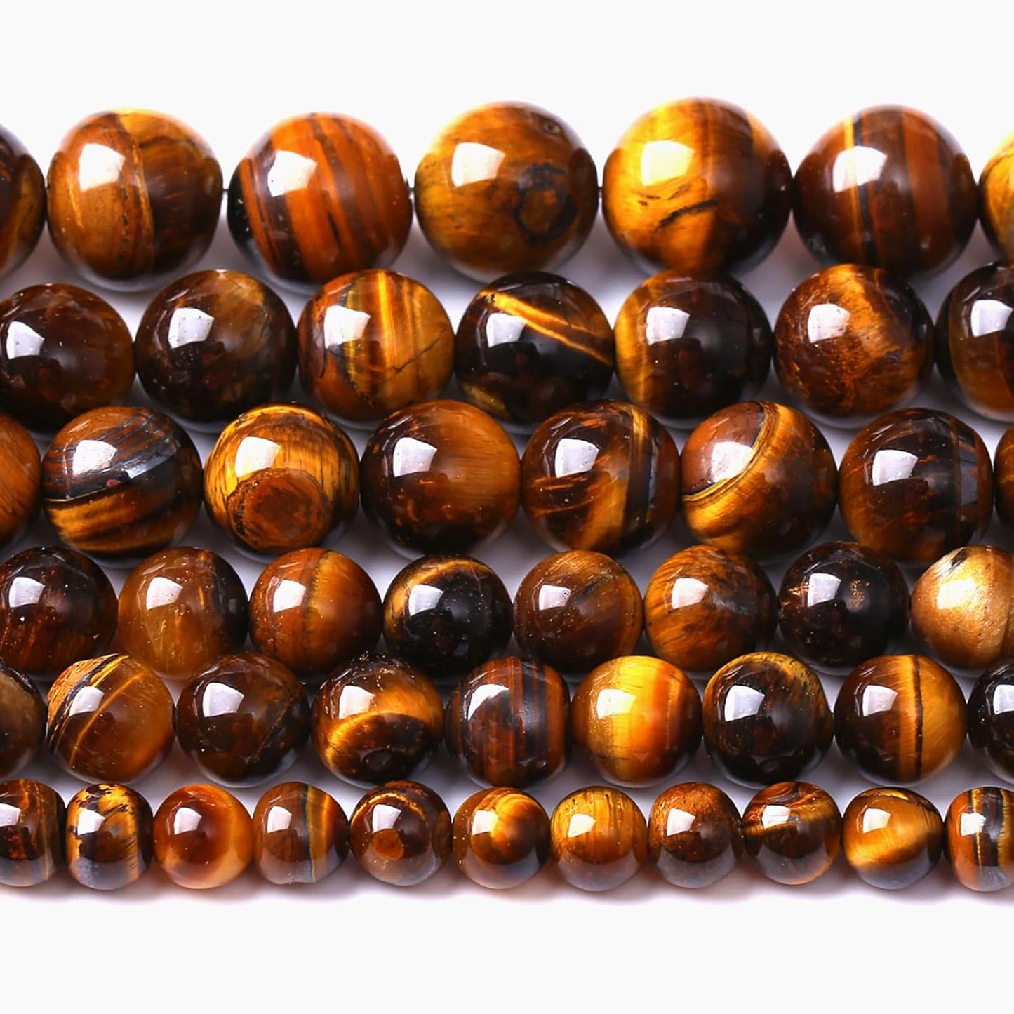 6MM Natural Iron Yellow Tiger Eye Stone Energy Healing Beads Round Loose Beads for Jewelry Making Bracelet 120pcs 2 Strands 32"