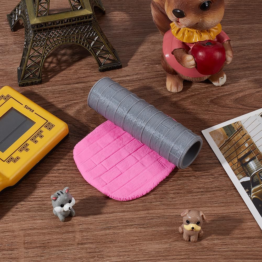 Topography Texture Roller Large Brick Clay Texture Rollers Rectangle DIY Embossing Pottery Decortive Tool for Pathfinder, PRG, Miniatures, Tabletop Board Game Topography Accessory