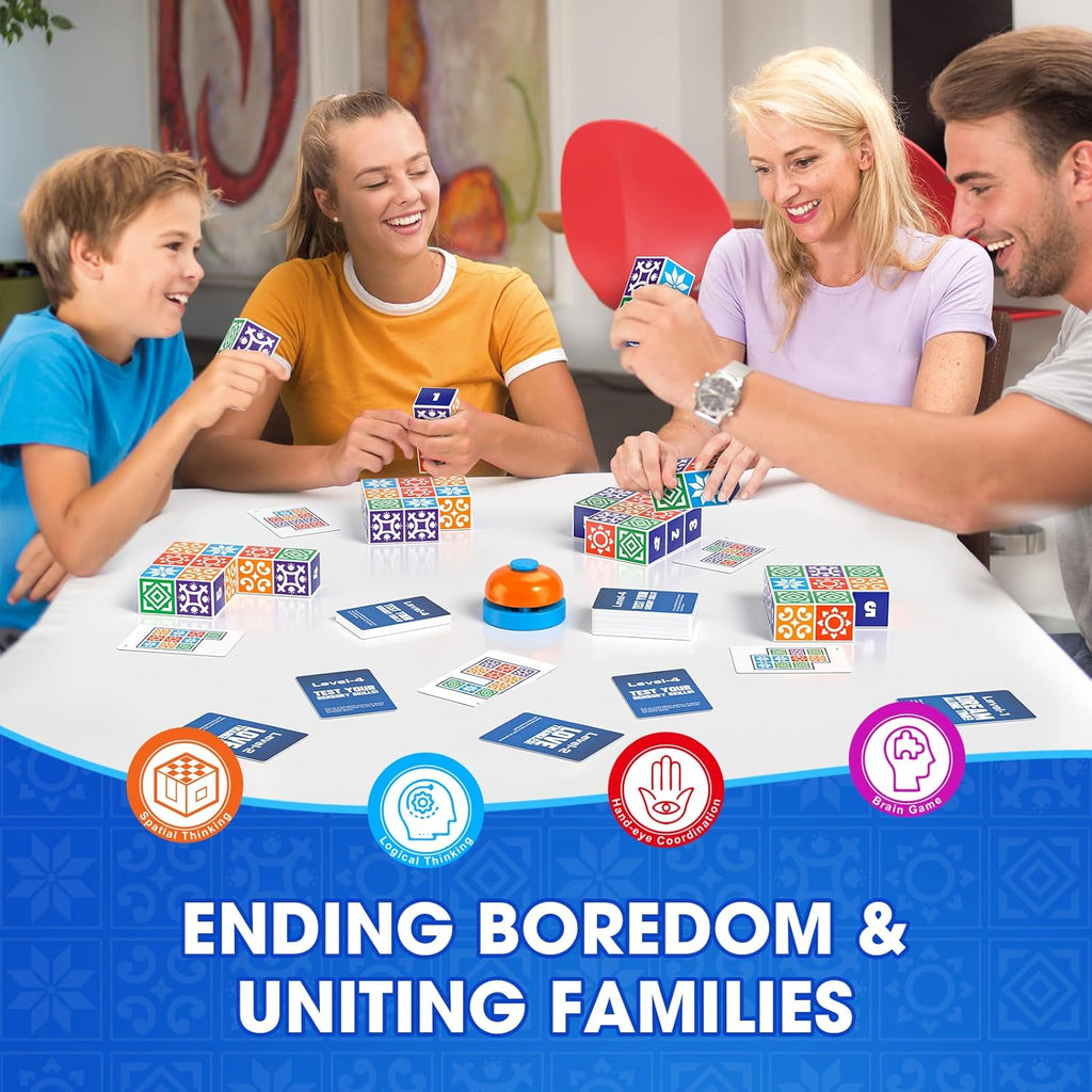 Matching Board Game, Family Puzzle Board Games for Adults & Children, Block Puzzle Games with Bell for Kids Ages 4+, Birthday Gifts Toys Travel & Party Boards Game for Family Night