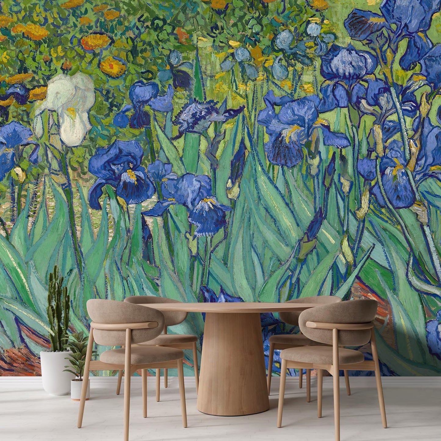 wall26 Irises by Vincent Van Gogh Dutch Impressionism 20th Century Artist Peel and Stick Large Wall Mural, Removable Wallpaper, Home Decor - 120x144 inches