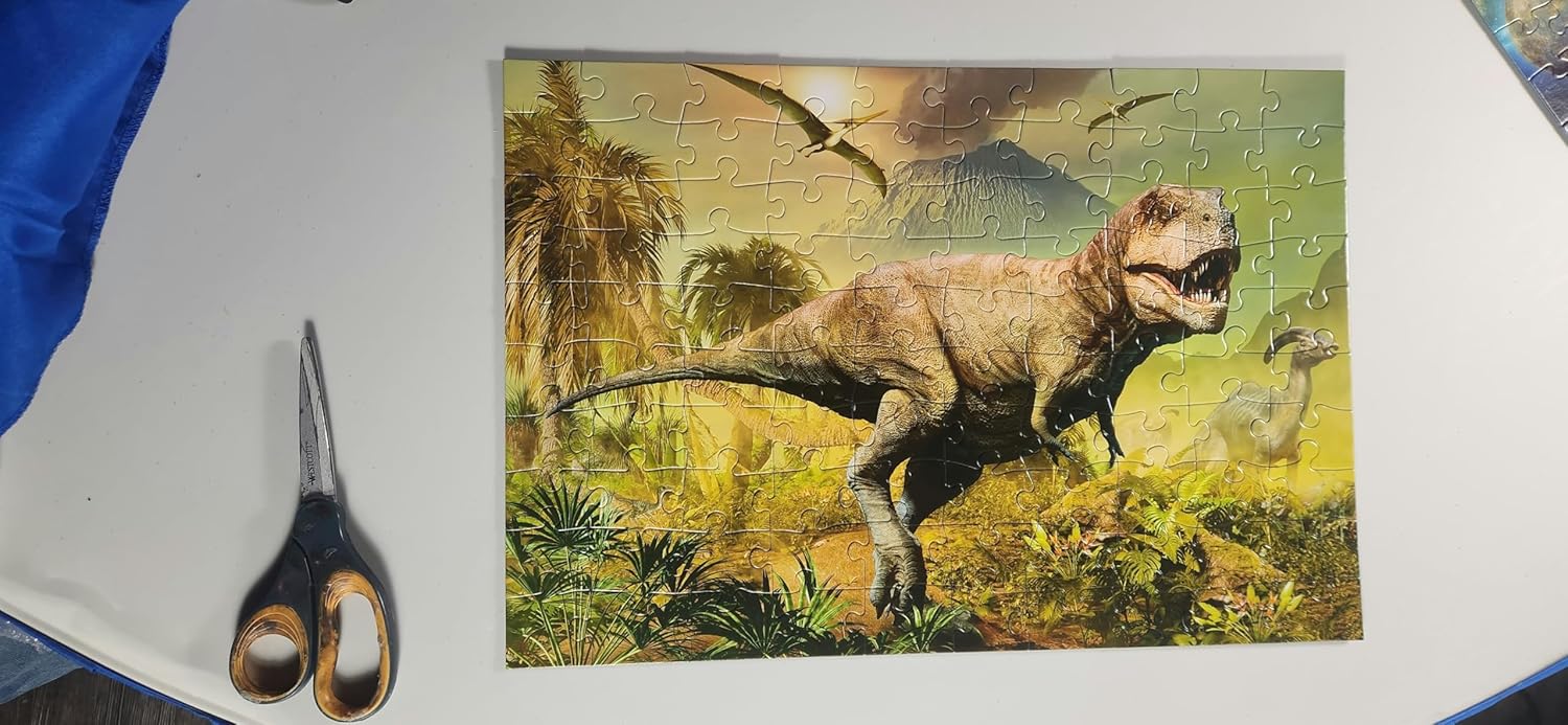 Eyewitness Discovery Puzzle T-Rex Dinosaur, 100 Piece Jigsaw for Kids, Educational Learning Toy for Boys & Girls, Children Ages 5+