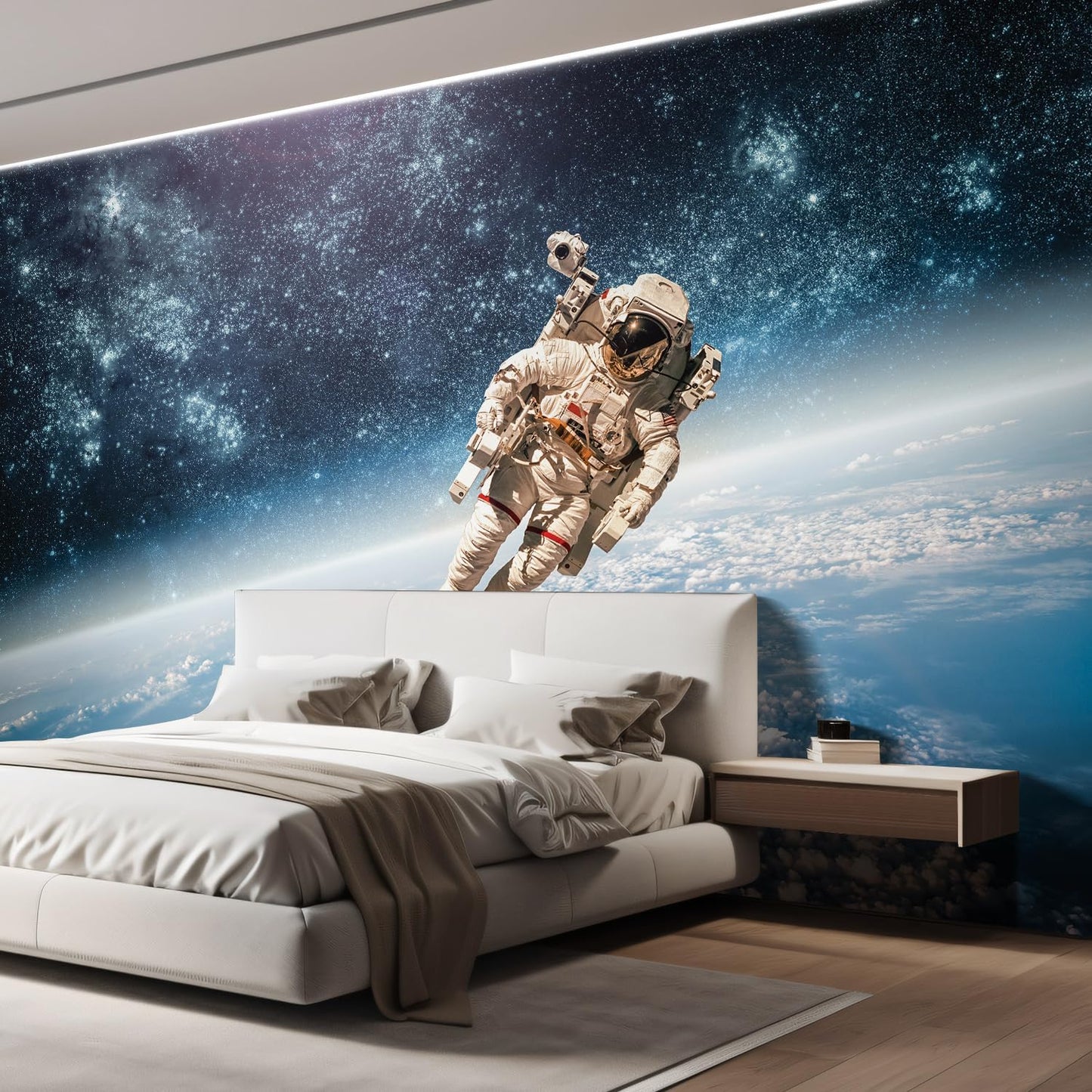 wall26 an Astronaut Floating About Planet EarthWall Mural, Removable Sticker, Home Decor - 132x120 inches