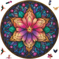 Dream Lotus Wooden Puzzles, 500 Pieces Jigsaw Puzzles 16.5x16.5 inch, Unique Design Wooden Puzzles for Adults and Kids, Family Game Gift