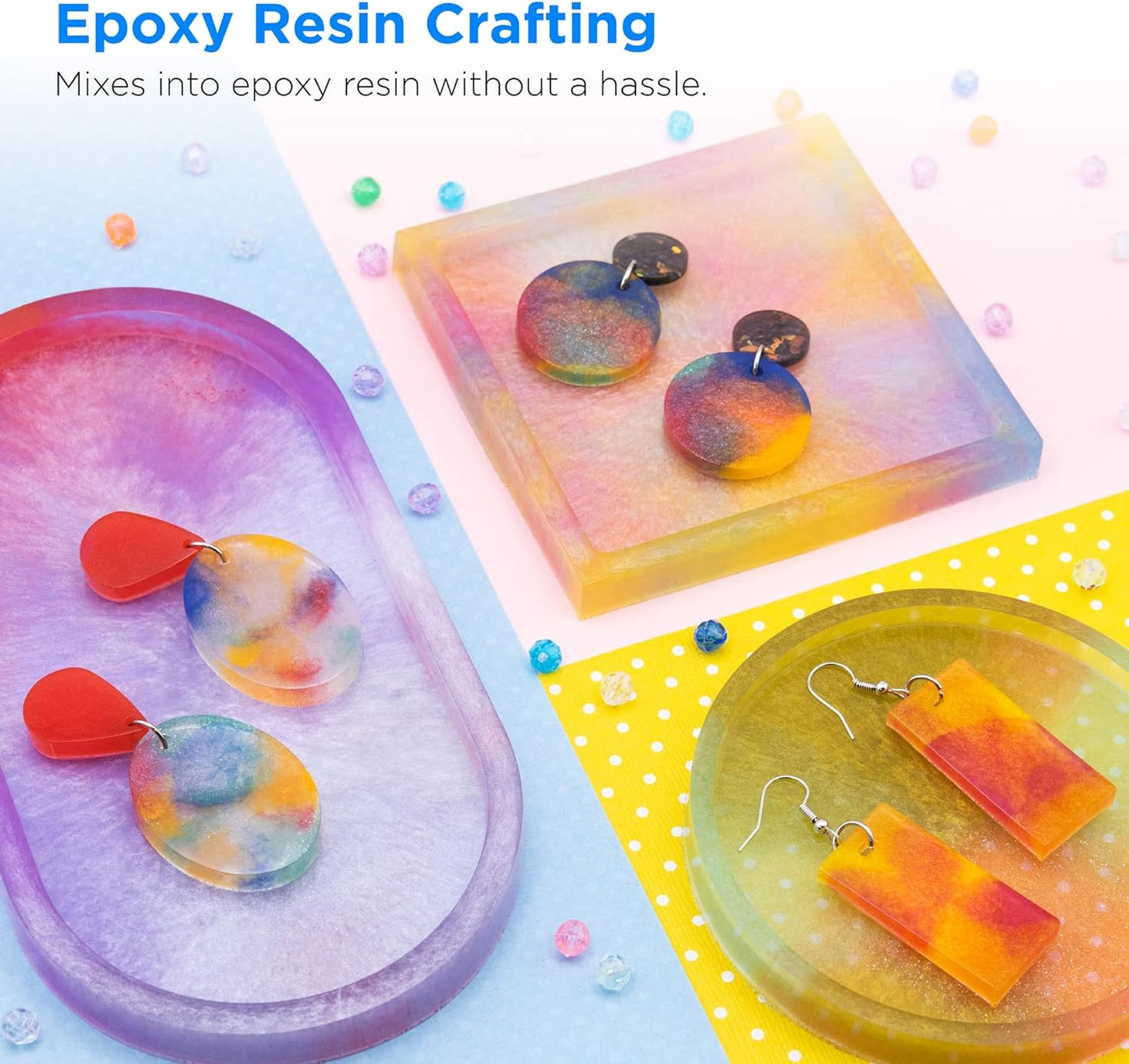 Rolio Mica Powder Pearlescent Color Pigment - Art Set for Resin Epoxy - for Soap Making, Nail Polish, Lip Gloss Set, Eye Shadow, Bath Bomb, Slime & Candle - 10g, 12 Jars - (Earth Colors)