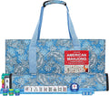 American Mahjong Game Set, 166 Quality White Tiles, 4 All-in-One Color Rack/Pushers, Mahjong Tile Set with Light Blue Printed Carrying Bag