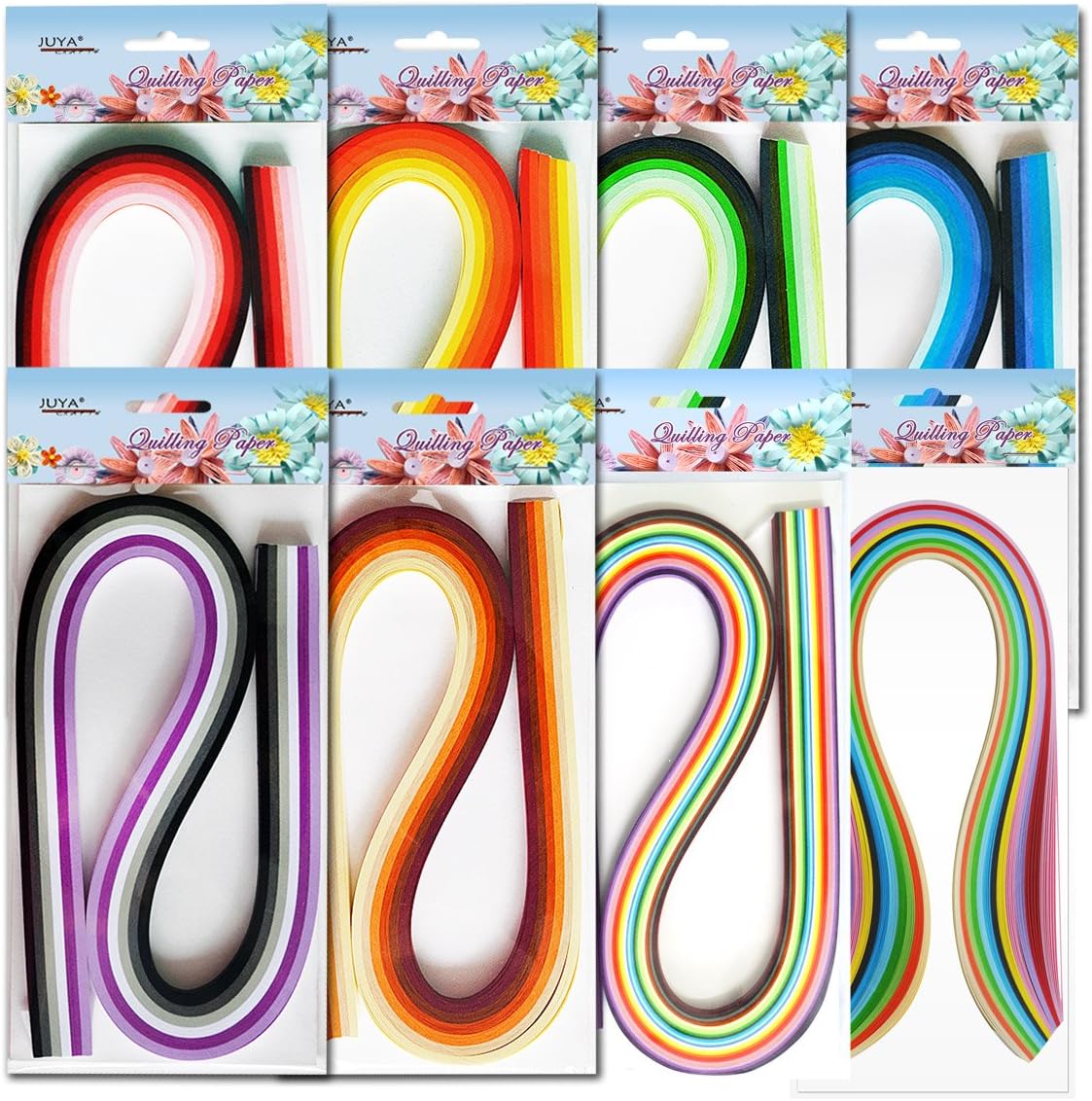 JUYA Paper Quilling Kit with Pink Tools 960 Strips Board Mould Crimper Coach Comb (Paper Width 3mm)