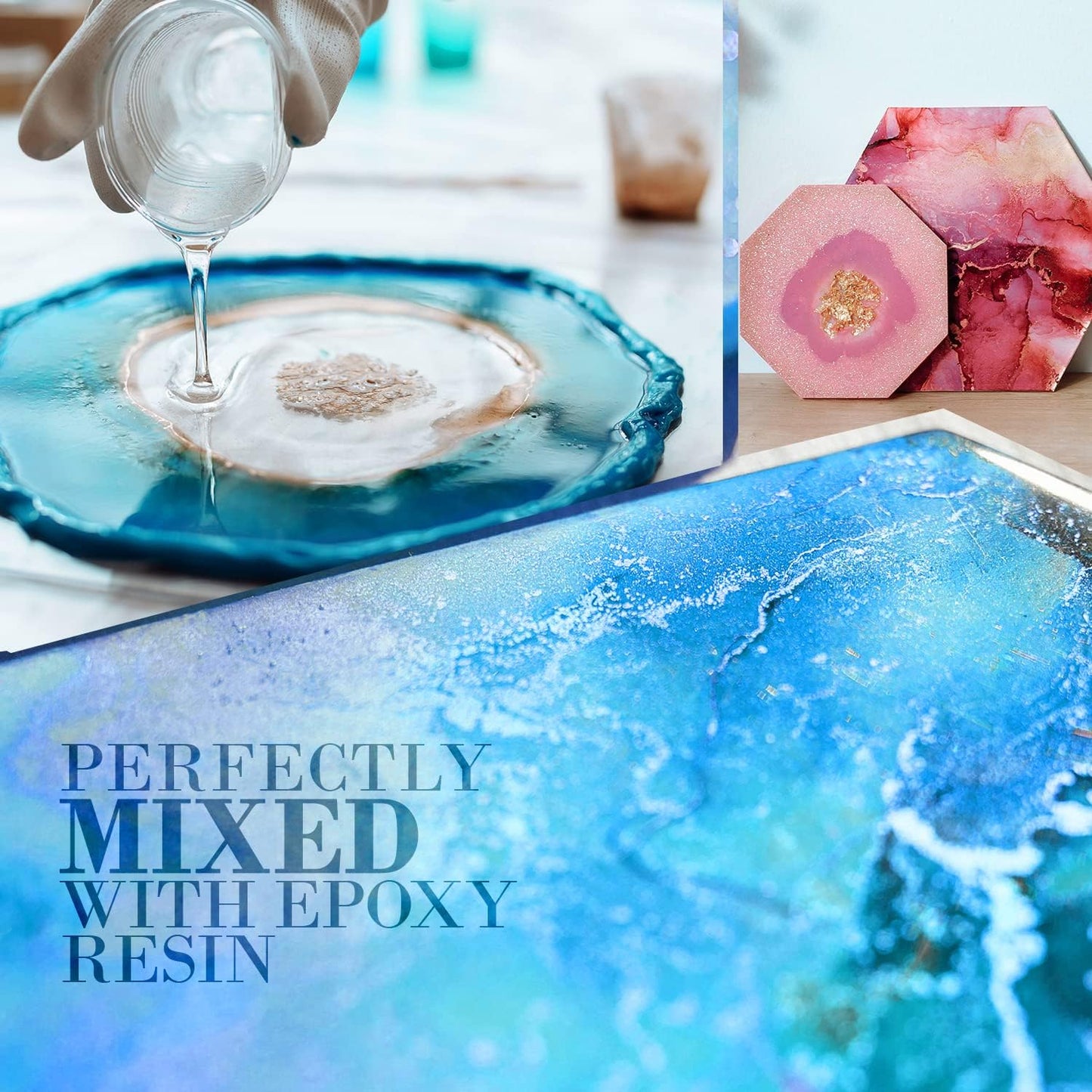 Ice Blue Mica Powder for Epoxy Resin 56g / 2oz. Jar Techarooz 2 Tone Resin Dye Color Pigment Powder for Lip Gloss, Nails, Colorant for Slime Bath Bombs Soap Making Polymer Clay