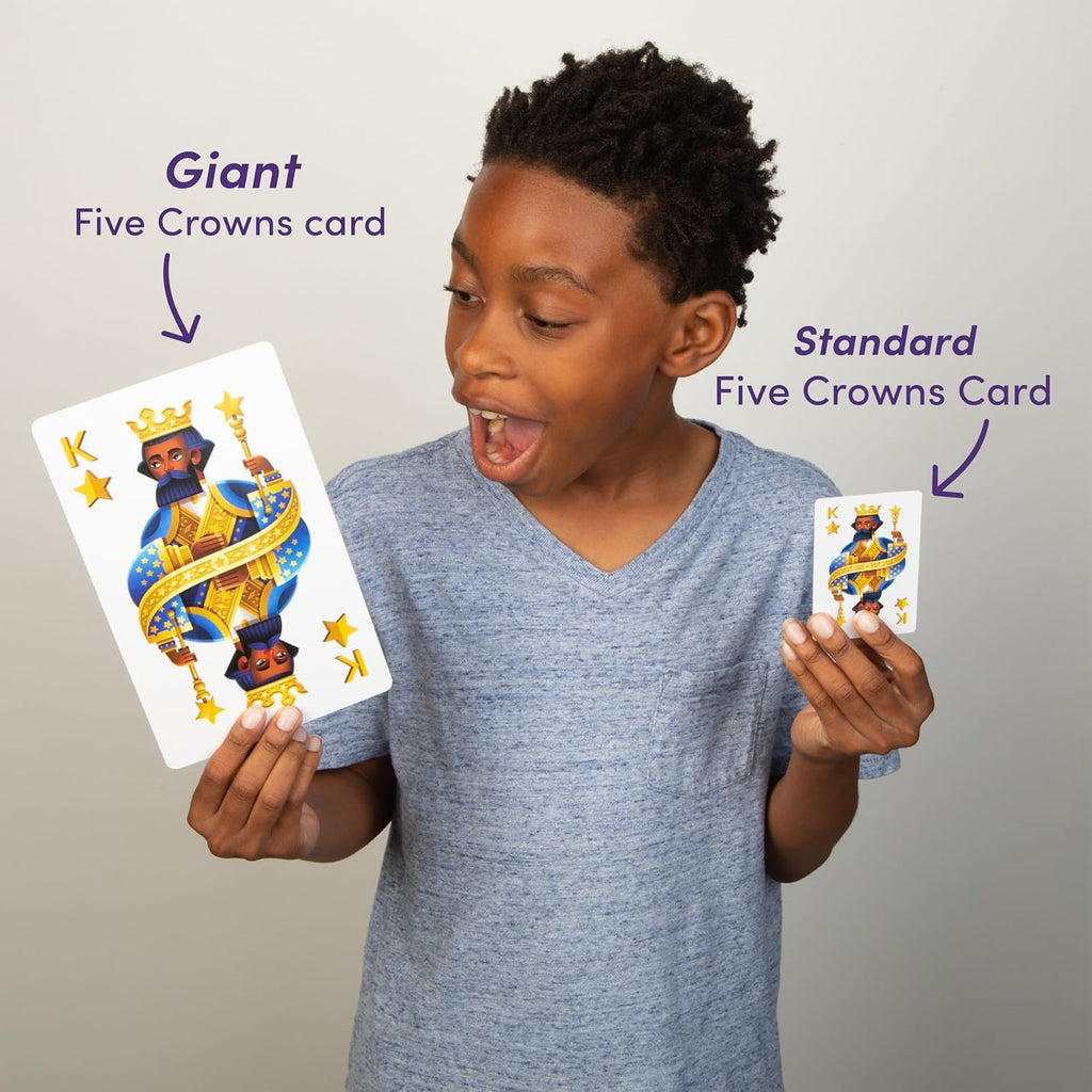 Five Crowns Giant Card Games – Jumbo Playing Cards, Card Game for Kids and Adults, Family Game Night, 5 Suited Rummy Style Card Game, Ages 8+