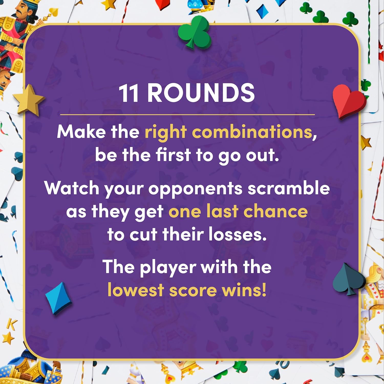 PlayMonster Five Crowns Waterproof Cards Games – Pool, Summer Toys, Pool Games, Family Game Night, The Game isn’t Over Until The Kings Go Wild!, 5 Suited Rummy Style Card Game, Ages 8+