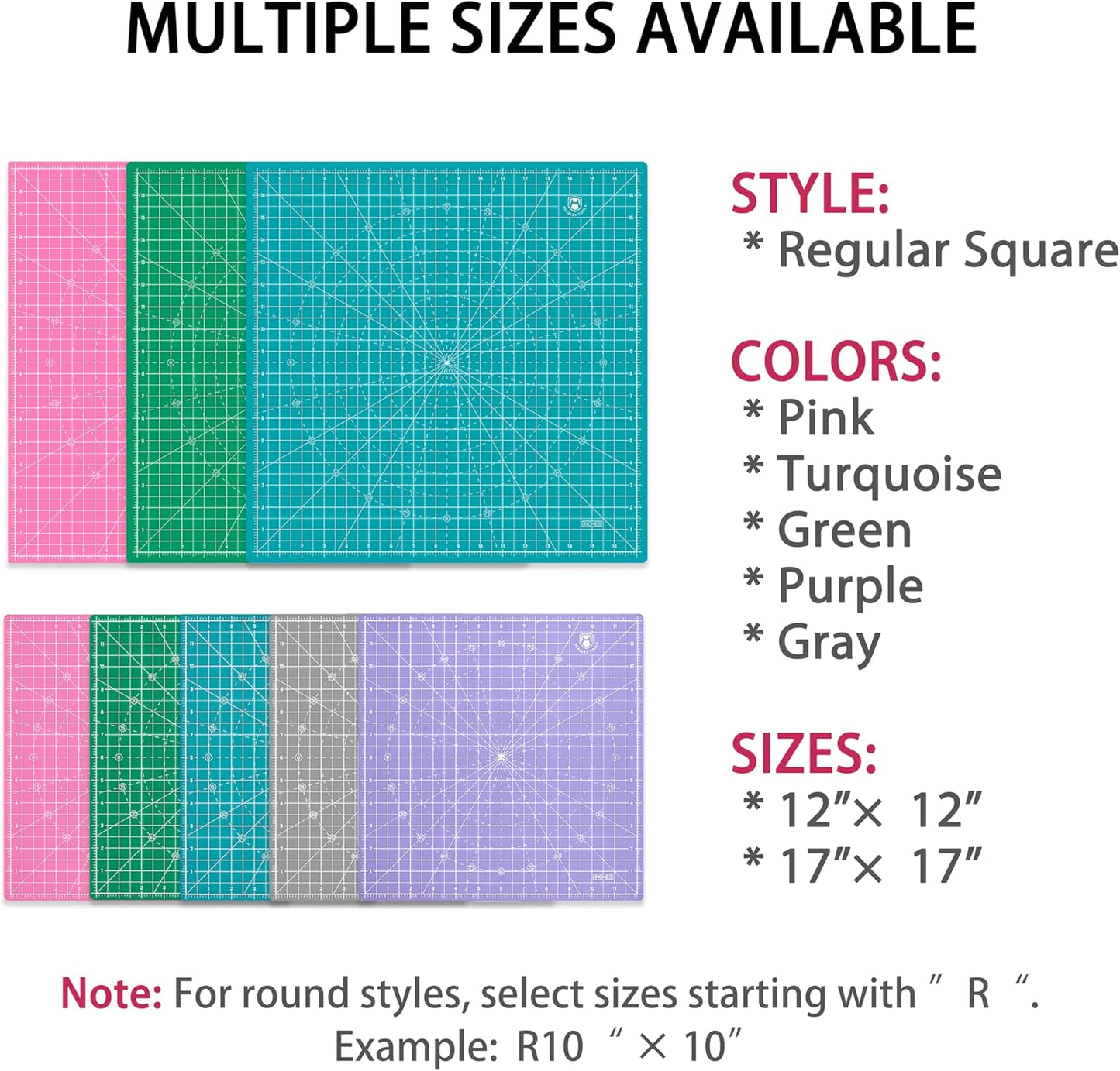 Headley Tools 12"x12" Rotating Cutting Mat, Self Healing Mat with 360-Degree Rotation & Anti-Slip Base, Sewing Board Cutting Mat Perfect for Fabric Quilting Leather Hobby Project, Turquoise