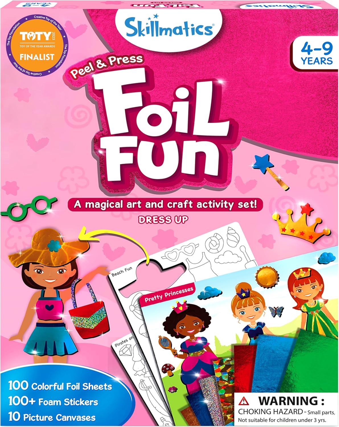 Skillmatics Foil Fun - Dress Up, No Mess Art for Kids, Craft Kits & Supplies, DIY Creative Activity, Travel Toys, Gifts for Girls & Boys Ages 4, 5, 6, 7, 8, 9, Travel Toys