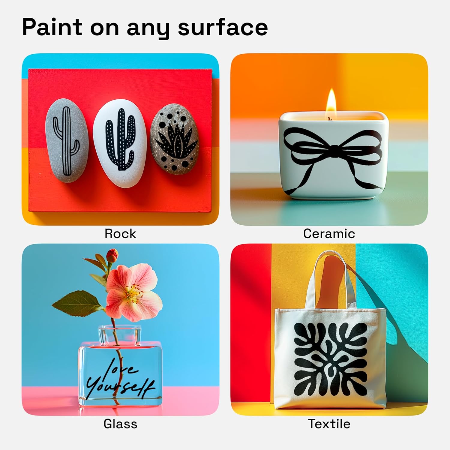 ARTISTRO 5 Black Dual Tip Brush + Fine Acrylic Paint Markers - Easy for All Ages & Levels Paint Pens for Fabric, Rock, Glass, DIY - Halloween Pumpkin Painting Kit, Art Supplies, Christmas Gift