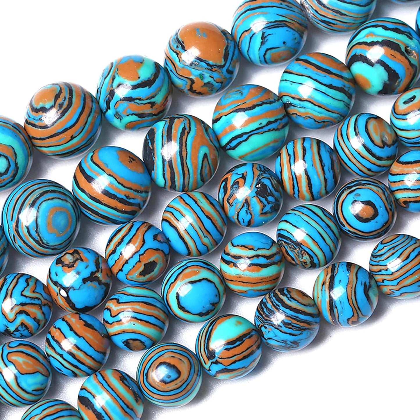 6MM Blue Malachite Beads Natural Stone Energy Healing Beads Round Loose Beads for Jewelry Making Bracelet 120pcs 2 Strands 32"