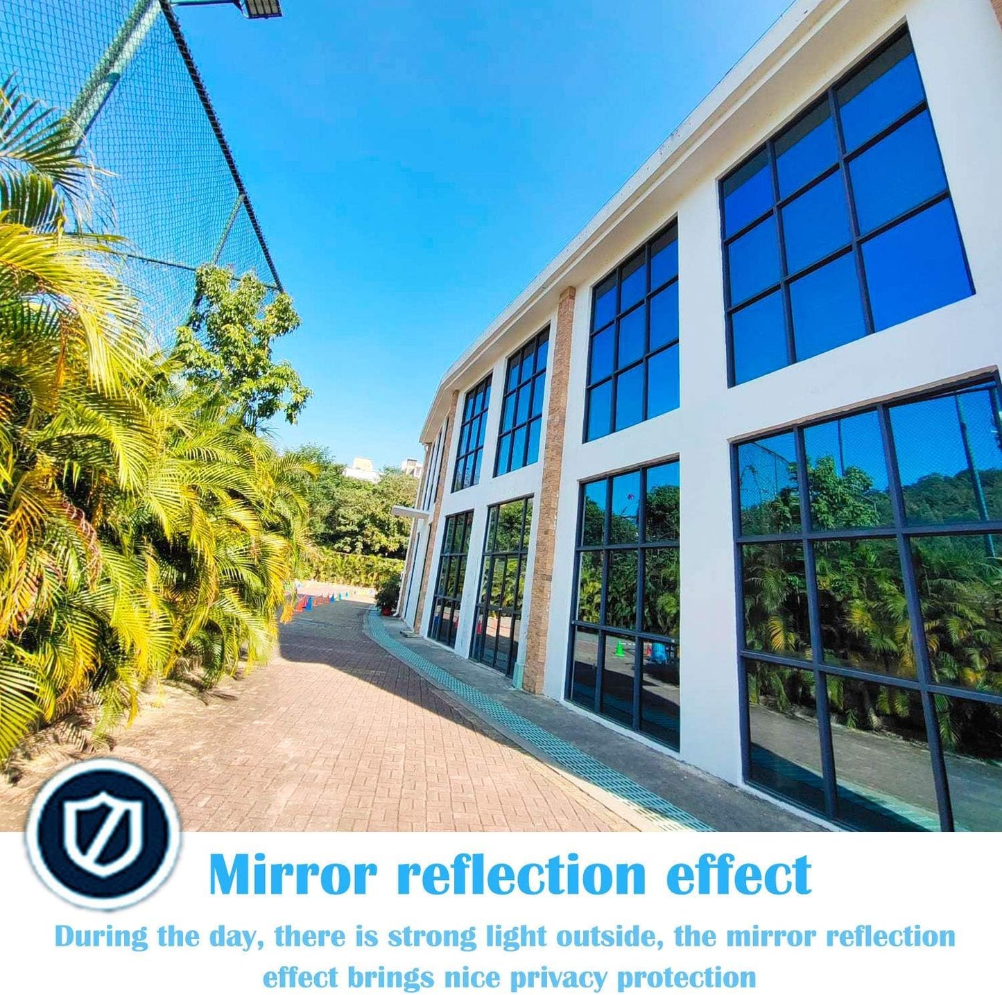 Niviy One Way Window Film Daytime Privacy Mirror Effect Reflective Window Tint for Home Self Adhesive UV Sun Blocking Heat Control Glass Door Films 17.7 x 157.4 inches Silver