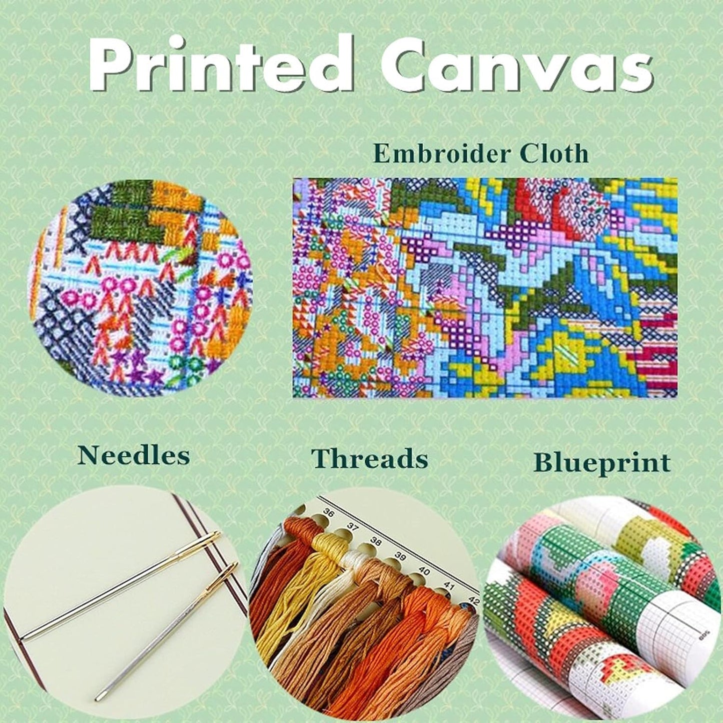 Joyhoor Cross Stitch Kits for Beginners Stamped Cross-Stitch Supplies Needlework preprint Embroidery Kits for Adults DIY Needlepoint Kits Embroidery Patterns 11CT-Underwater World 18x18 inchs