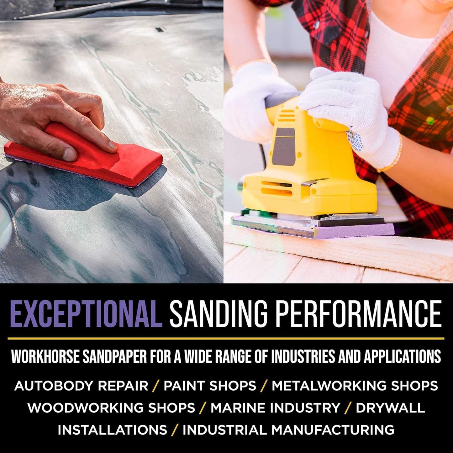 Dura-Gold Premium 800 Grit PSA Purple Film Ceramic Longboard Sandpaper, 2-3/4" Wide Continuous 20 Yard Roll - Self Adhesive Stickyback for Auto & Wood Air File Long Board Sanders, Hand Sanding Blocks