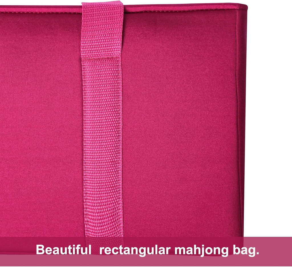 ZGME American Mahjong Set,166 White Tiles with Red Bag and Accessories,4 All-in-One Mahjong Racks with Pushers,Complete Western Mahjong Set