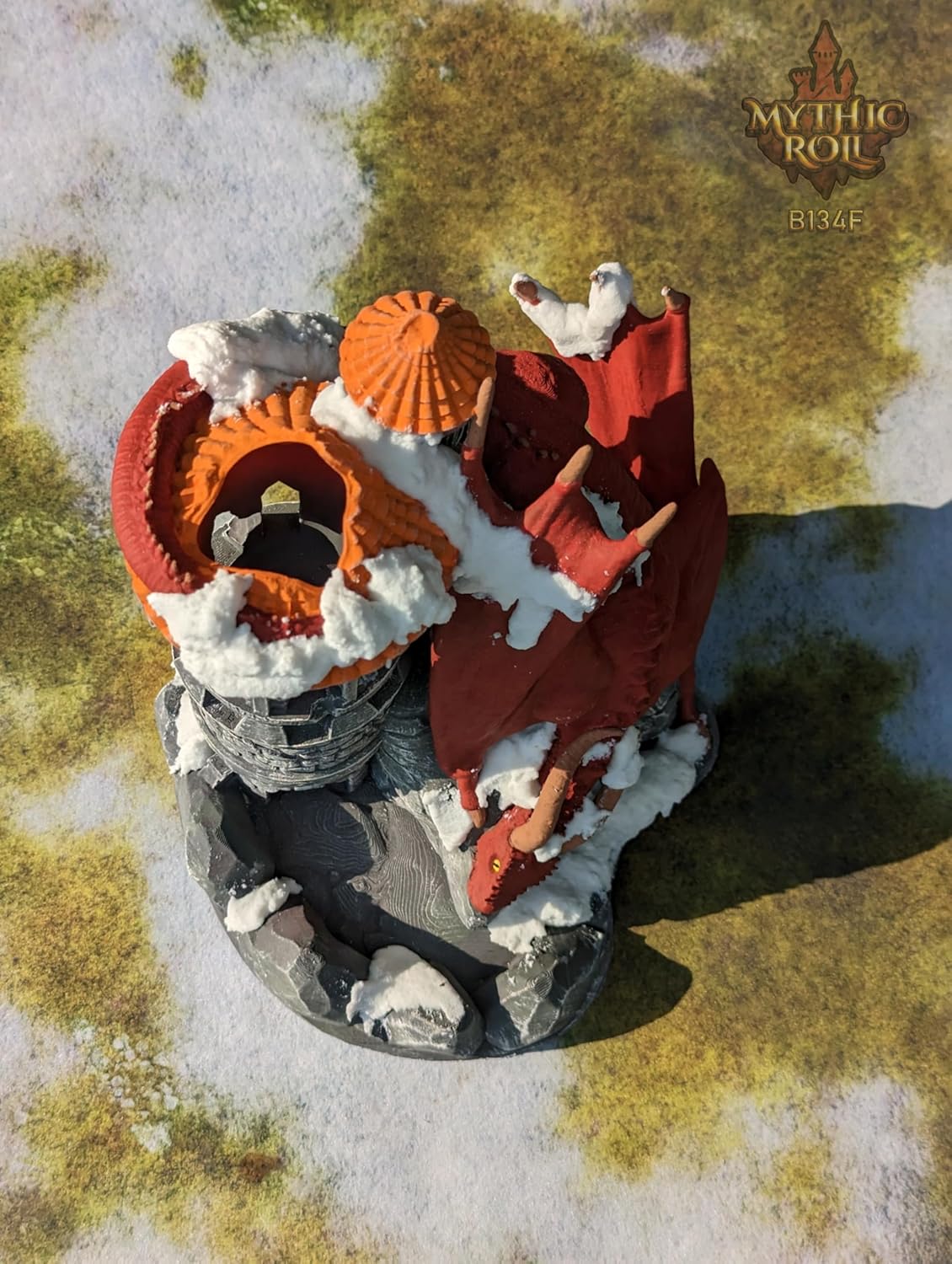 Dragon 3D Printed Dice Tower - Mythic Roll Collection - Unchained Games - Ascend to New Heights with your Rolls! (15.) Silk-Azure Blue)