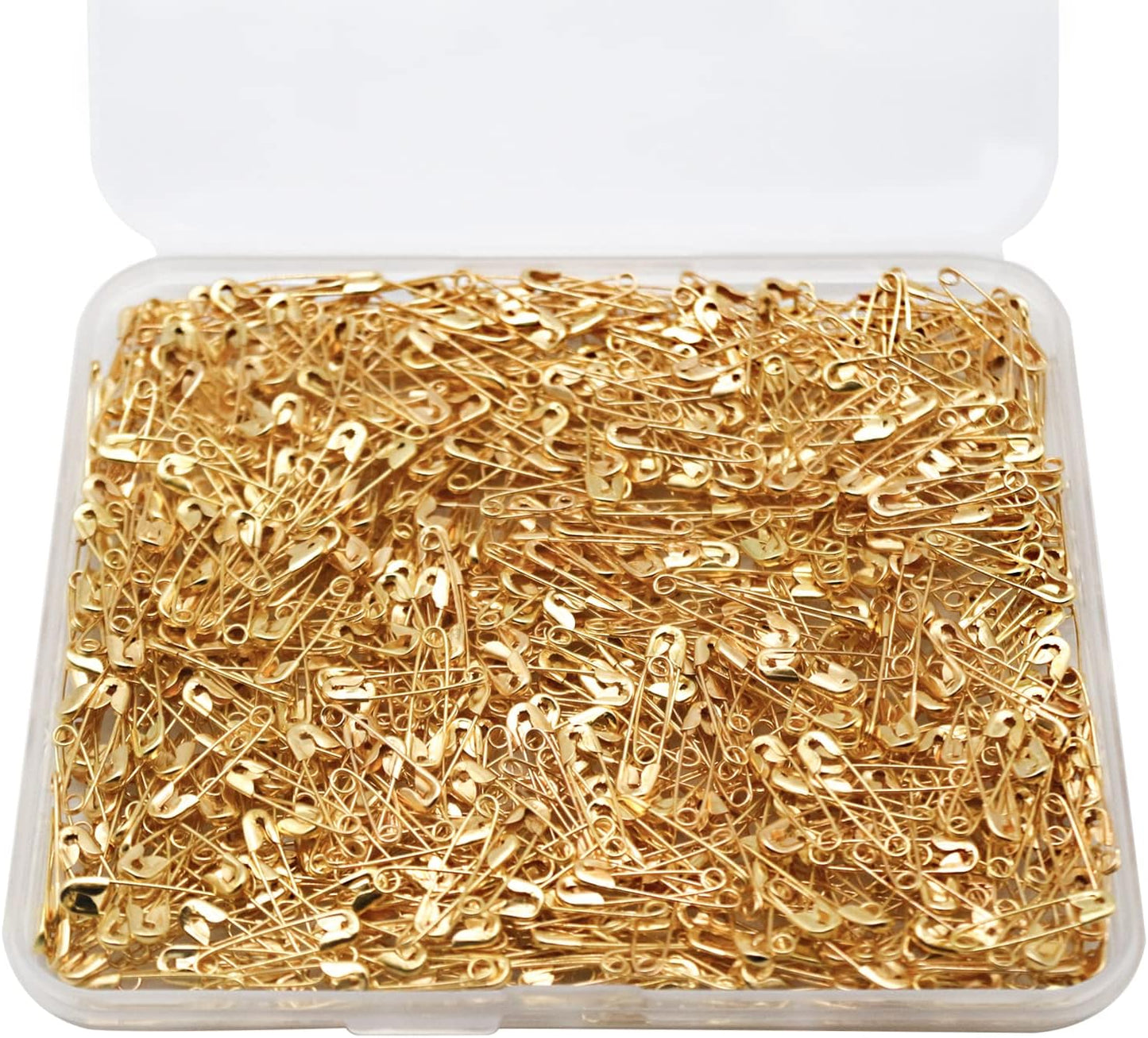 500PCS Safety Pins, 0.75Inch/19mm Small Safety pins, Rust Resistant Nickel Plated Steel Set for Crafting, Sewing, Rimming Fastening Clip Button for Garment Hang Tag (Gold)