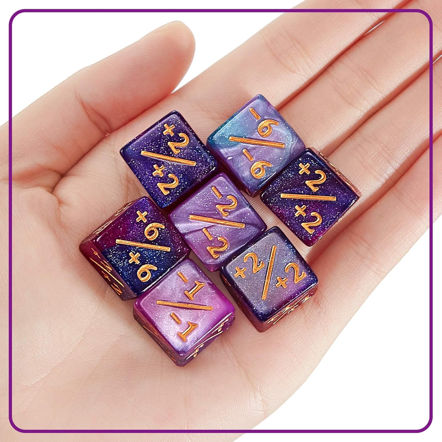 Sumind 24 Pcs Magic Life Counter Dice -1/+1 Counters Commander Buff Tokens 6 Sided Dice Loyalty Life Gifts Compatible with MTG CCG TCG Cards Gaming Accessory (Fresh Style)