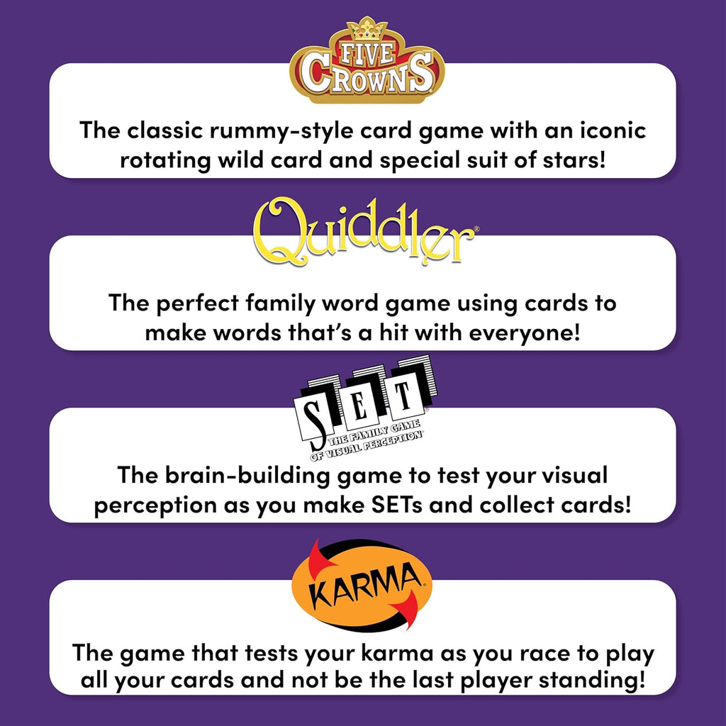 PlayMonster Five Crowns 4 Pack Bundle Card Games for Kids