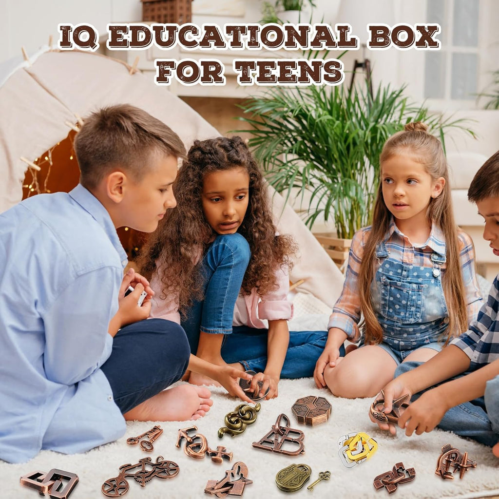 Yilloog 24 Pcs Metal Brain Teaser Puzzles Assortment for Adults Difficult Magic Puzzles Highly Hard Brain Games Iq Logic Test Disentanglement Game for Classroom Mind Challenge(Classic)